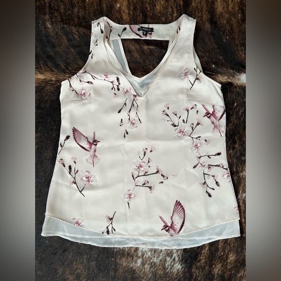 Dynamite Cream & Pink Bird Print Tank Top - Picture 3 of 8
